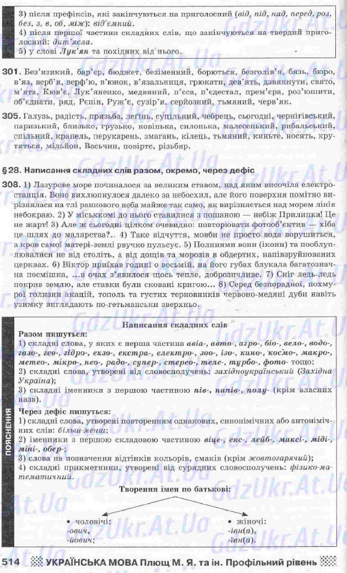 ГДЗ 10 клас українська мова М. Я Плющ, В. І. Тихоші, С. О. Караман, О. В.  Караман (профільний рівень)